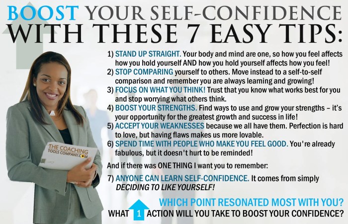 Confidence self boost tips easy these infographic thecoachingtoolscompany coaching tools esteem yourself exercises quotes choose board article help fitness life